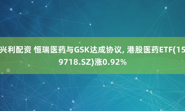 兴利配资 恒瑞医药与GSK达成协议, 港股医药ETF(159718.SZ)涨0.92%